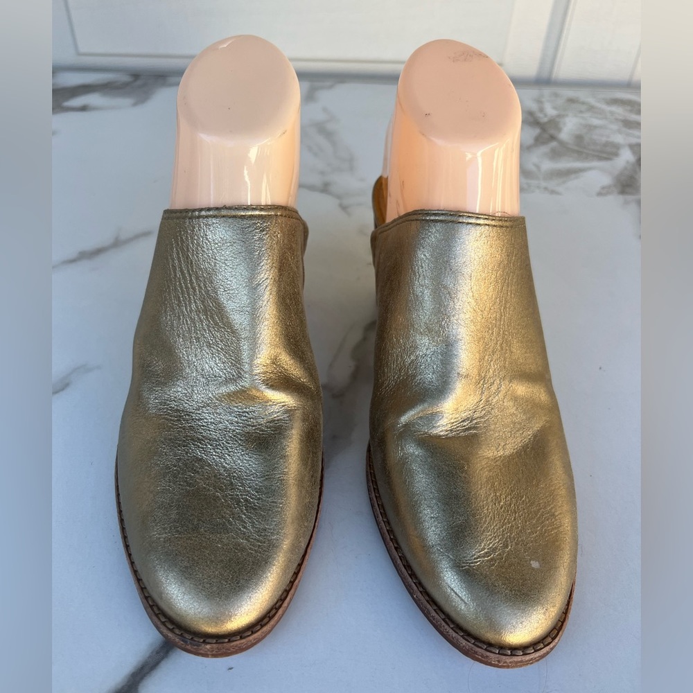 MADEWELL The Harper Mule Clog gold Metallic 7.5